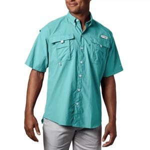 Columbia Men’s PFG Bahama™ II Short Sleeve Fishing Shirt, Gulf Stream XS